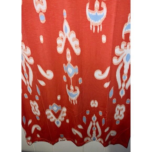 Colleen Lopez Orange Printed Ikat Maxi Dress Size XXS Calypso Coral NEW - Picture 3 of 5